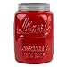 Home Basics Glazed Ceramic Retro Mason Jar Utensil Flatware Organizer Crock (Red)