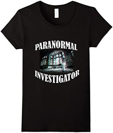 Womens Paranormal Investigating Ghost Lover Funny T shirt XL Black