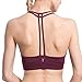 Women's Double Lined T-Back Wirefree Yoga Sports Bra (S, Dark Purple)