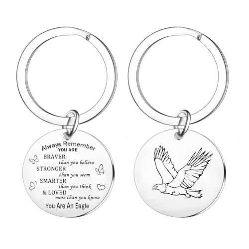Nimteve Schlüsselanhänger mit Adler-Motiv, inspirierende Adler, Geschenke für Teenager, Jungen, Mädchen, Adler, Andenken, Dekorationen für Adlerliebhaber, Silberfarben, One size