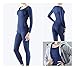 CLSL BU-WHS200-NVY_Medium Tesla Blank Women's Thermal Top & Bottom Set w Microfiber WHS200