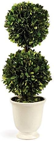 Preserved Boxwood Double Ball Topiary in Beaded Pot