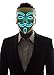NEON NIGHTLIFE Light Up V for Vendetta Anonymous LED mask, Guy Fawkes Mask, One Size, Aqua
