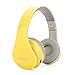 New Black/Red/White/Blue/Yellow/Pink More Color Bluetooth Wireless Headphones HiFi Stereo- Built in Mic-Phone with Retail Package (BT513-YELLOW)