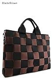 Comely Checkerboard Woven Polyester Seat Belt Women's Fashion Laptop Handbag (58)