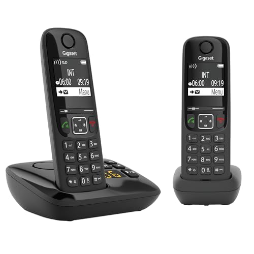 Gigaset AS690A Duo - 2 Schnurlose DECT-Telefone mit Anrufbeantworter - kontrastreiches Display - einstellbare Klangprofile - Freisprechfunktion - Anru