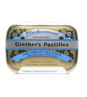 Sugarless Blackcurrant Pastilles Mini Case 20g pastilles by Grether's