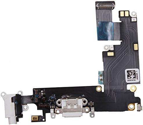 iPhone 6 Plus Charging Port Microphone Replacement Lightning Port Headphone Audio Jack USB Dock Connector Ribbon Flex Cable 5.5'' (White)