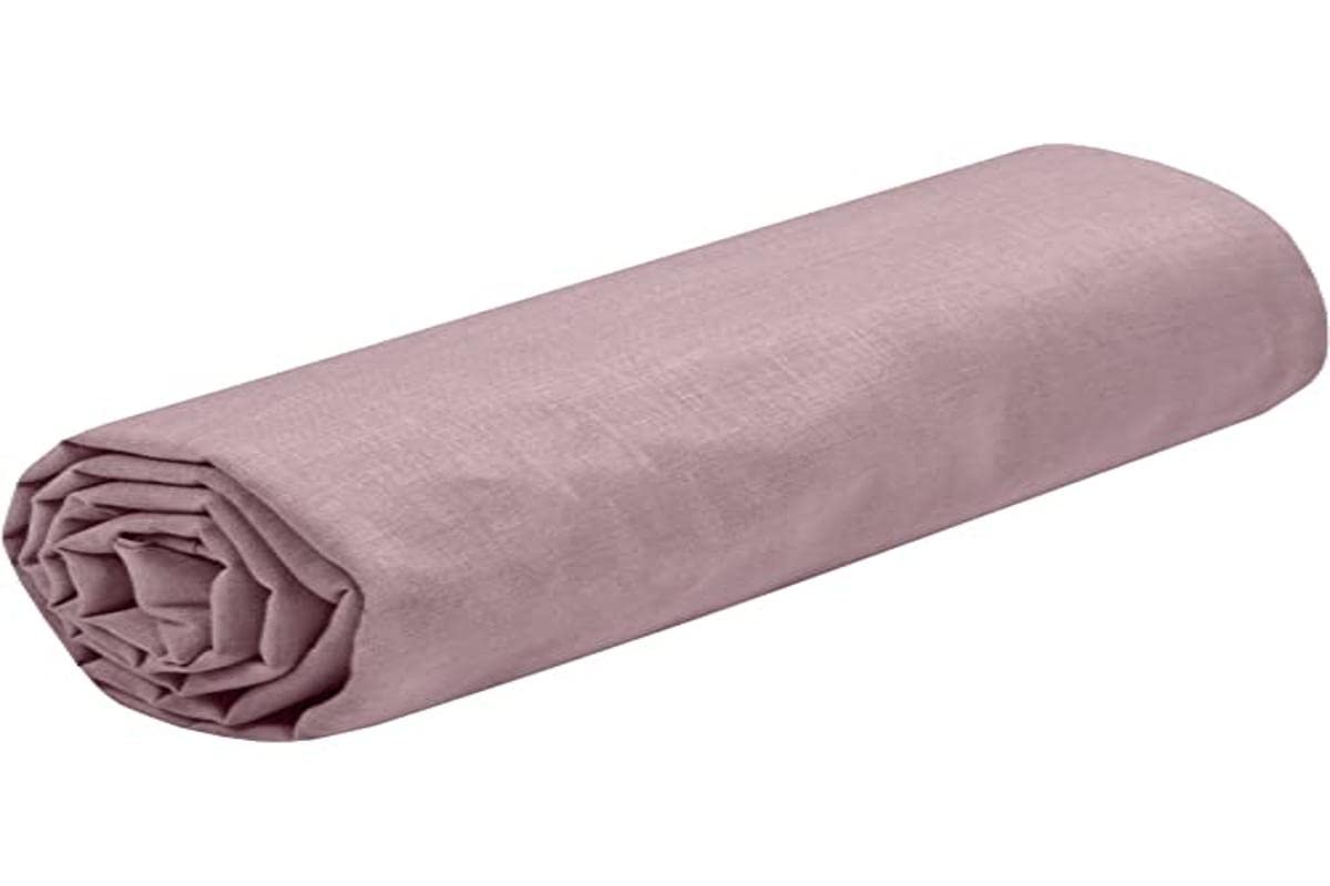 Lovely Casa - Fitted sheet - Size 90 x 190 cm - Large 30 cm - 100% Oeko-Tex certified cotton - Antique pink colour - Eden model - Bed linen for home - Soft and comfortable for a cosy nest