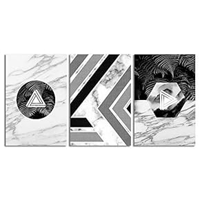signwin-3 Piece Canvas Wall Art-Abstract Geometric-Canvas Prints Home...