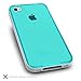 iPhone 4S Case, MagicMobile Hard Hybrid Flexible Transparent Slim Case for Apple iPhone 4/4S Rubberized TPU Impact Resistant Cover Skin Clear Case for iPhone 4 [White Frame] Bumper - Color: Turquoise