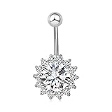 Calors Vitton Navel Jewelry Gold Plated Round Cut CZ Diamond Body Piercing Belly Rings