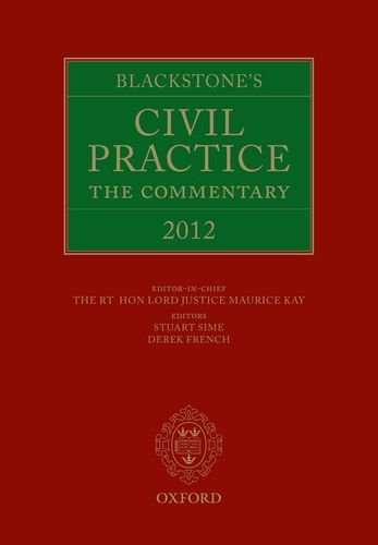 Blackstone's Civil Practice: The Commentary 2012 (Blackstones Civil Practice: Commentary 2012 Ciprac Paper)