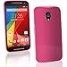 iGadgitz Solid Pink Glossy TPU Gel Skin Case Cover for Motorola Moto G 2nd Generation 2014 XT1068 (G2) + Screen Protector