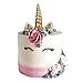 GmakCeder Unicorn Cake Topper ,Reusable Unicorn Horn, Ears and Eyelashes Party Cake Decoration Value Set for Baby Shower, Birthday Party (6inch) (6inch)