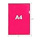 LoveS Clear document Folder Project Pockets, A4 Size, Set of 20 in 5 assorted Colors