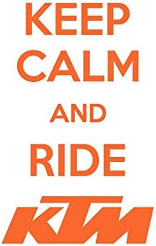 5" 9" 12" KTM Keep Calm and Ride Decal Vinyl Sticker Car Truck Motorcycle RC 8 RC 390 (5" 9" 12" -- All three, Orange)