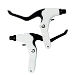 BlueSunshine 1 Pair Universal Full Aluminum Alloy Bicycle Brake Handle Mountain Road Bike V-Type Brake Lever 2.2cm Diameter