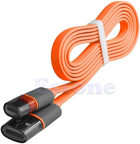 USB 3.1 Type C Noodle Data&amp;Sync Charging Charger Cable+Case for Oneplus 2 LG G5 (Orange)
