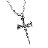 Men's 316L Stainless Steel Nail Cross Pendant Necklace 21.7inch