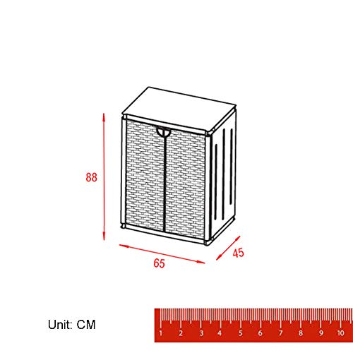ZHOUAICHENG Gartenschrank Außenrasenschrank Kunststoff Rattan-Finish Umweltschutz Formaldehydfrei Im Nordischen Stil… – Bild 3
