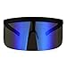 Extra Oversize Visor Style Huge Mask Color Mirror Funky Sunglasses Blue