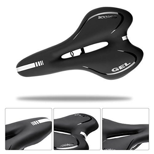 image for SGODDE Comfortable Bike Seat, Gel Bicycle Saddle Padded Professional W