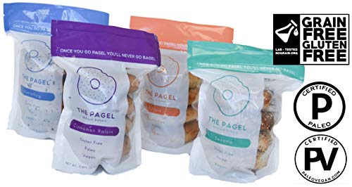 The Pagel - A Paleo Certified, Gluten-Free Bagel | 100% Grain Free, No Preservatives, and Taste Amazing! | 8 Pagels - Two Bags (Plain)