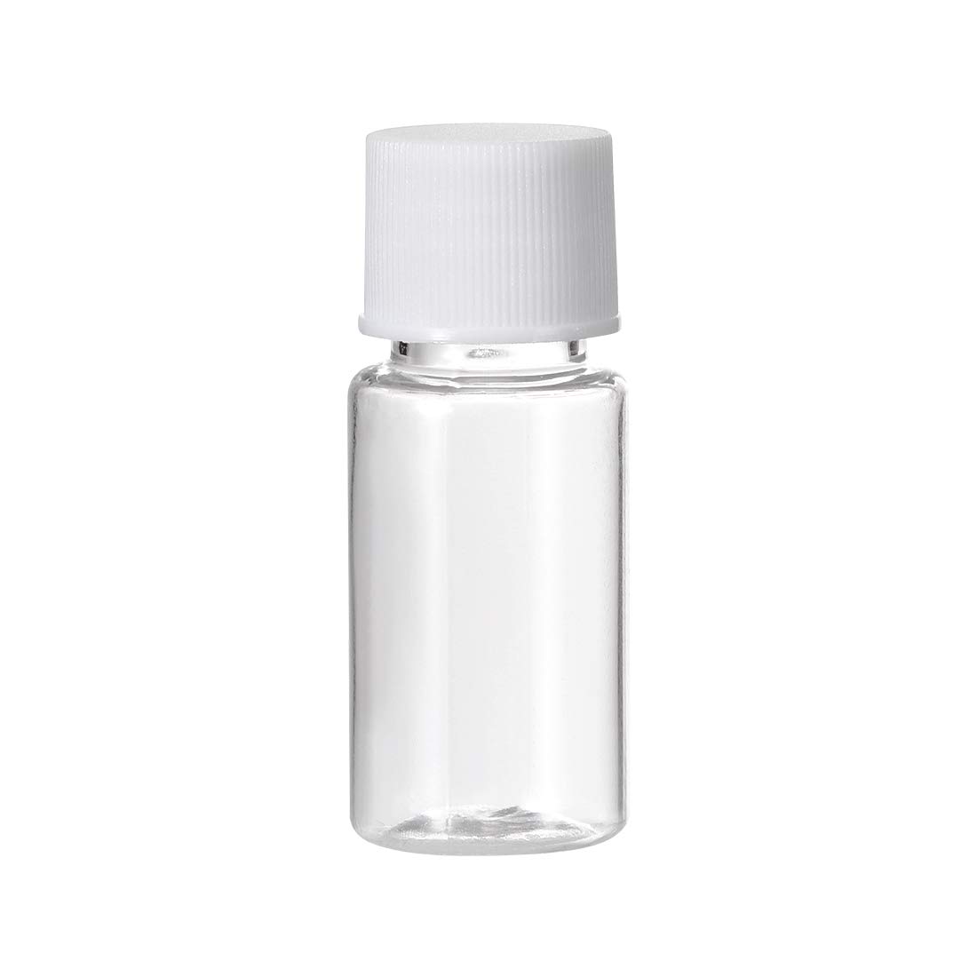 sourcing map Plastic Lab Chemical Reagent Bottle, 10ml/0.34oz Wide Mouth Sample Sealing Liquid Storage Container, Transparent 50pcs