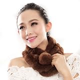 URSFUR Warm Women's Rex Rabbit Fur Scarves Scarf Multicolor