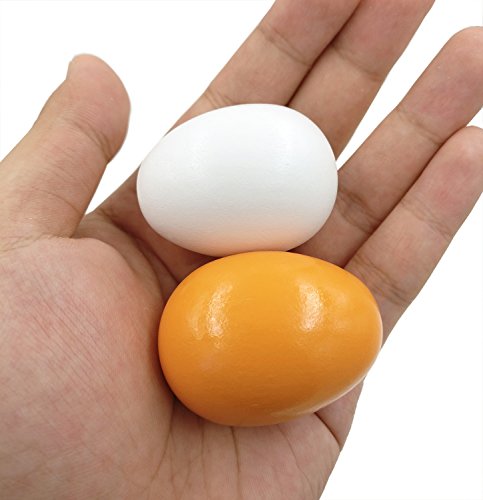 R.FlOWER 3 Pairs Simulation Mini Educational Two-color wood Egg Toys Artificial Nest Wooden Fake Eggs Children Play Food Kitchen Game Toy