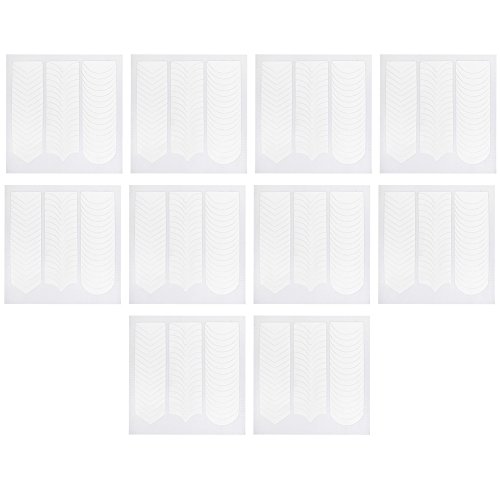 Amazing Value Professional Manicure Nail Art Salon Quality Tools Accessories Set Kit Including 10pcs Cards Each With 51pcs White Guides Stickers / Strips In 3 Different Shapes For French Nails And Lines Designs Application, Wheel With Rhinestones / Crysta
