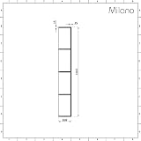 Milano Barq Black Grid 300mm Hinged Shower Enclosure Return Screen Toughened view 4