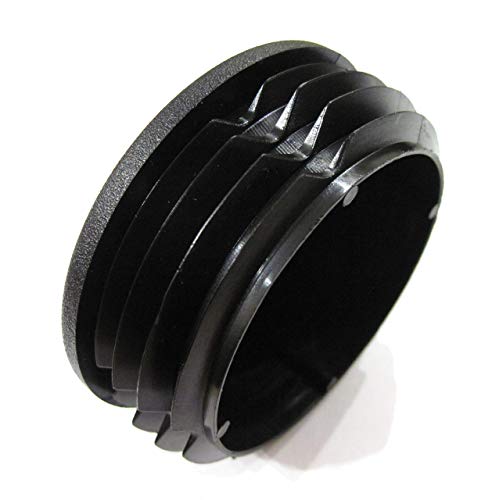 2pcs Pack: 2 3/4 Inch Round Black Plastic End Cap (for Hole Size from 2 1/2 to 2 11/16, incl. 2 5/8 inches), Tube Pipe Insert, Cover for Steel Fence Post, Furniture Finishing Tubing Plug