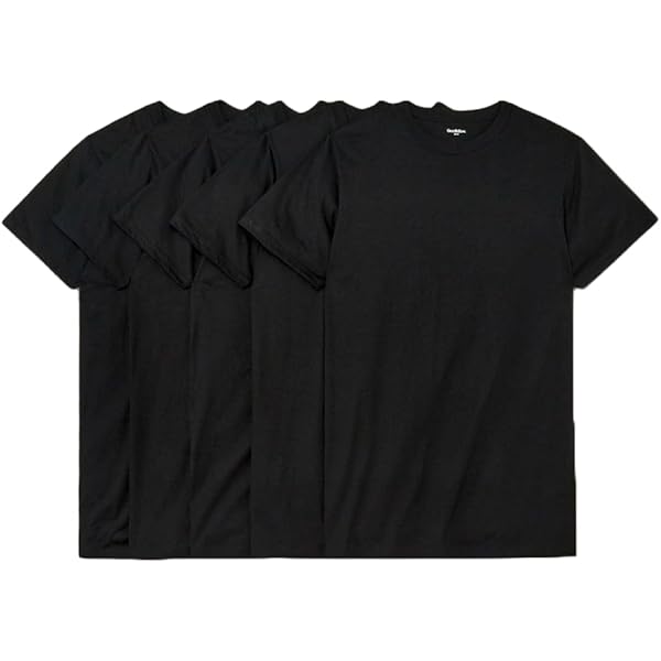 Pact Mens Cool-Stretch Crew Undershirt 3-Pack Black SM One Size at