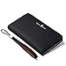 William POLO Men's Genuine Leather Zip Around Long Purse Mens Wallet Money Clip