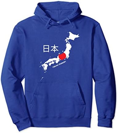 Unisex Japan Tokyo Mission Hoodie Large Royal Blue