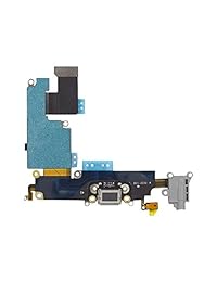 omnirepairs charging Lightning USB Dock Puerto Flex Cable de repuesto con micrófono, audio de montaje de auriculares para iPhone 6 Plus 5.5" A1522, A1524, A1593 con conjunto de herramientas de reparación, gris, (iPhone 6 Plus Gray)