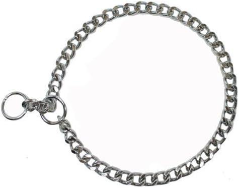 Dog Choke Chain Silver Steel Medium 24"