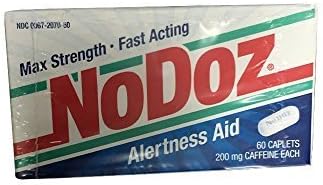 NoDoz Max Strength-Fast Acting Alertness Aid 60 caplets - 200mg Caffeine each by No-Doz