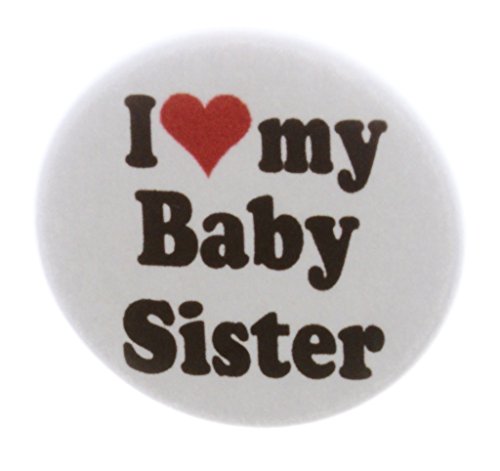 A&T Designs I love my Baby Sister 2.25" Keychain Little Younger Sibling Heart