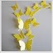 Romantiko 12 Pcs Fashion 3D Butterfly Wall Stickers Art Decor Decal for Home Wedding Party Yellow