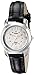 TIMEX Women's T2N4359J Silver-Tone Watch with Black Leather Band