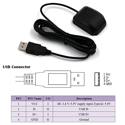 Geekstory VK-162 G-Mouse USB GPS Dongle M8030 Chip 72 Channel Navigation Module External GPS Antenna Remote Mount USB GPS Receiver with Flash for Raspberry Pi Support Google Earth Window Linux