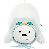 MINISO 15" We Bare Bears Stuffed Animals, Cuddle Lying Plush Ultrasoft Toy Hugging Throw Sleeping Plushies Toy Pillow for Boy Girl Kids Children Toddler Bedding Toys and Christmas(Ice Bear)