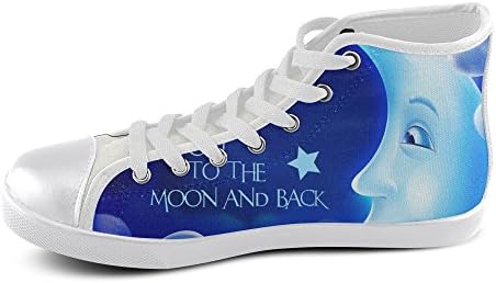 Show-shoes Custom I love You to the Moon and Back Personalized Roomy High Top Lace-up Flats Canvas Shoes Soft Comfortable Sneakers for Adult Women (Model002) 5US S