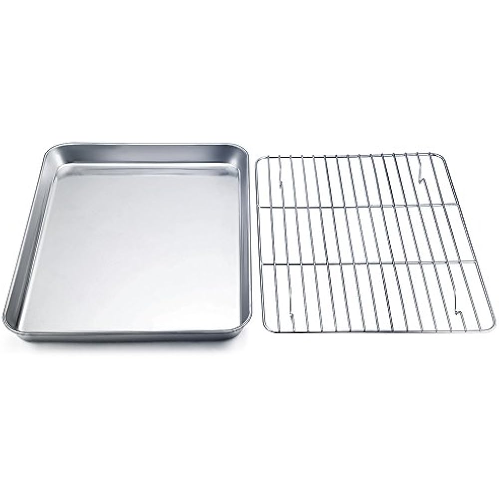 Baking Tray Rack Set, Stainless Steel Pan Cookie Sheet Cooling Rack, 12