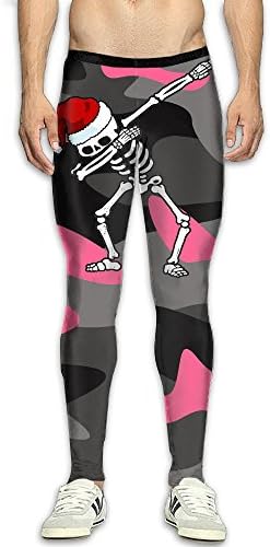 Dabbing Skeleton Shirt Santa Hat Christm Men/Youth Sport Tight Trousers Workout Sport Long Pants