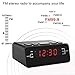 Jingsense 251US Digital Alarm Clock Radio with AM/FM, Dimmer, Snooze, Sleep Timer for Bedrooms/Night Stands-Black