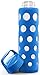 Ello Pure Glass Water Bottle with Silicone Sleeve, Cobalt Fizz, 20 oz